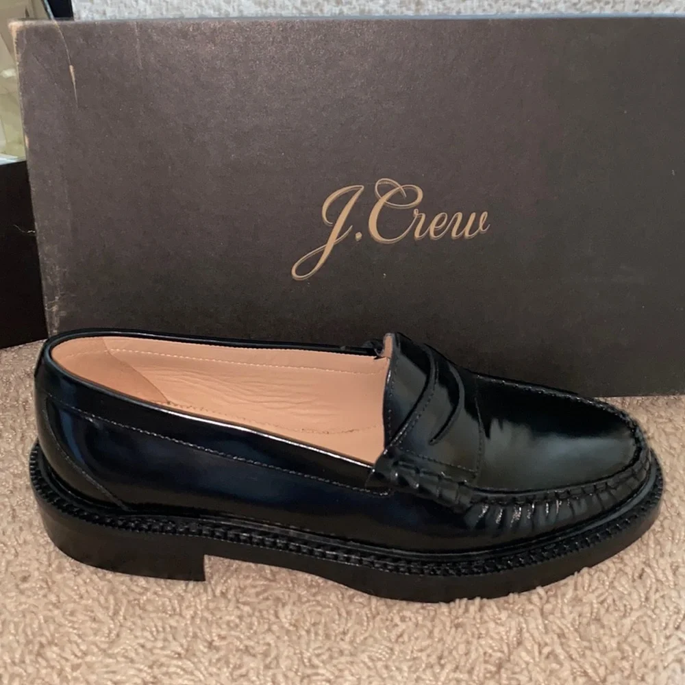 J. Crew Black Leather Loafers - Picture 2 of 9